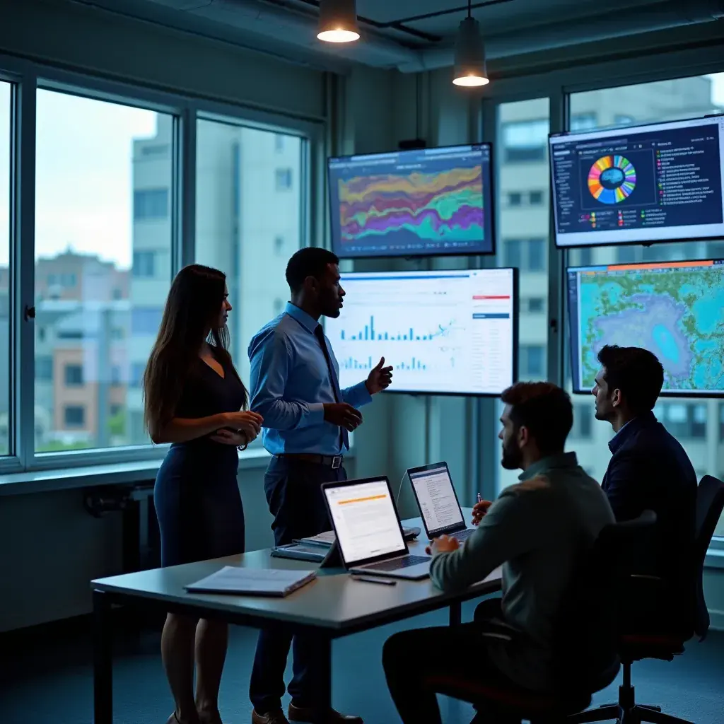 Close-up of smart meters installed on residential homes, illustrating advanced energy monitoring technology.
